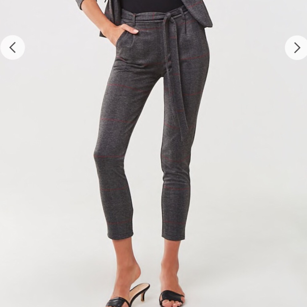 Love Tree Plaid Trouser Pants - Picture 1 of 3